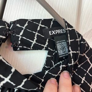 Express Black and White Patterned Top